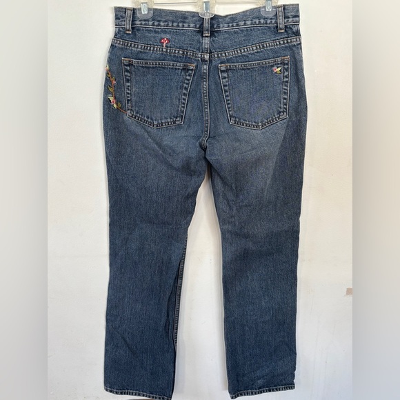 Vintage Embroidered Gap Cotton Bootcut Fairycore Low rise Denim Jeans Size 8 - Picture 4 of 6